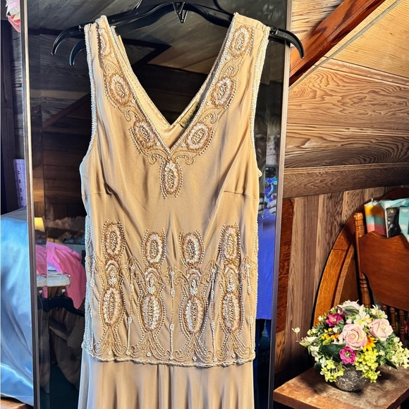 Midnight Velvet Cream Embellished Maxi Dress Wedding Guest Mother of Bride (L) - Picture 2 of 7